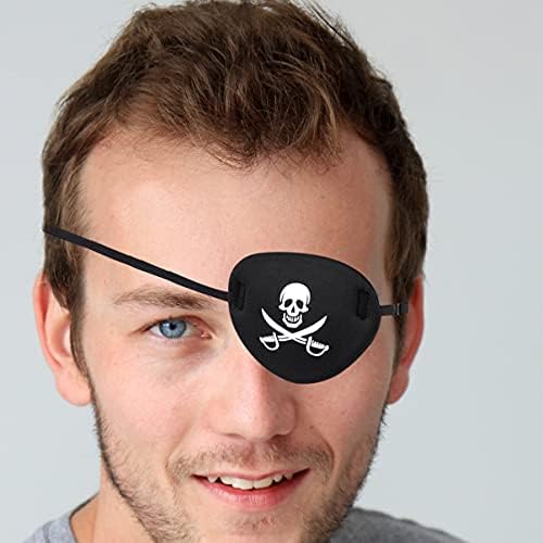 Kisangel Хелоуин Pirate Превръзка На Очите Череп Готин Пират Очите Кръстосани Кости Сенки за очи За Жени Юноши Мъже, Деца