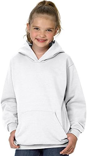 Младежки Пуловер с качулка Hanes ComfortBlend EcoSmart Бял Цвят