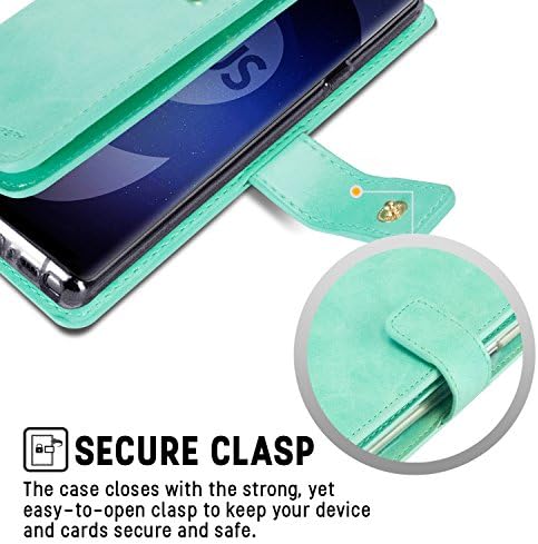Чантата Goospery Mansoor за Samsung Galaxy S9 Plus Case (2018 Г.), Двустранен Държач за карти, флип-надолу делото - Мента