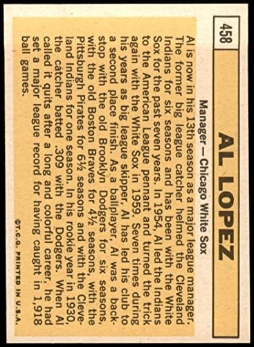 1963 Топпс 458 Ел Лопес Чикаго Уайт Сокс (бейзболна картичка) NM/MT White Sox