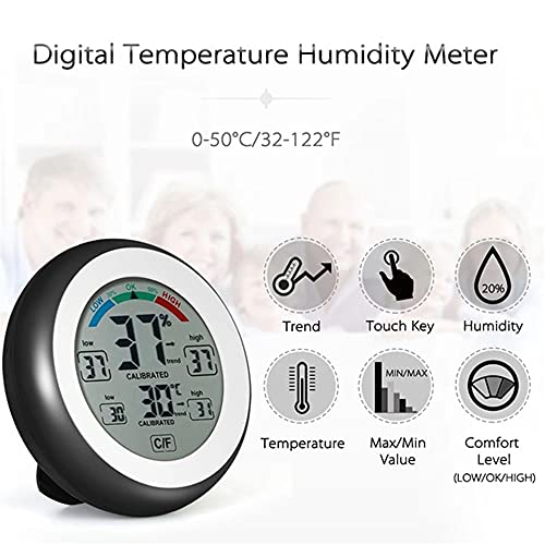 SDFGH LCD Дигитален Термометър метеорологичната станция Часовник и Будилник Календар Стаен Домашен Влагомер Термометър за Измерване на Температура и Влажност на въздуха