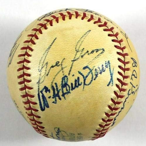 Джо Ди Маджо Фреди Линдстрьом Уорън Джайлс е Включен в Залата на славата на бейзбол JSA COA - Бейзболни топки с автографи