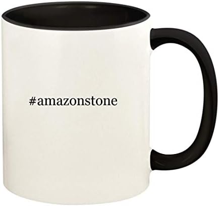 Подарък дрънкулки #stone - Хэштег 11 грама, Керамични Цветна Дръжка и Вътрешната част на Кафе Чаши, Черна