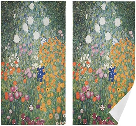 Комплект Кърпи за ръце с 2-ма Винтажными Цветя William Morris, Высокоабсорбирующее Мека Кърпа за Баня 14,4 x 28,3 инча