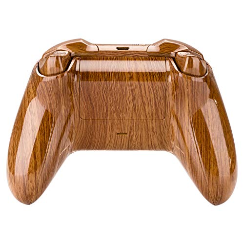 Замяна детайл с модел под дърво eXtremeRate, обичай Пълен корпус с бутони за Xbox One Стандартен контролер с жак за слушалки 3.5 мм (модел 1697) - Контролер комплект не е включена
