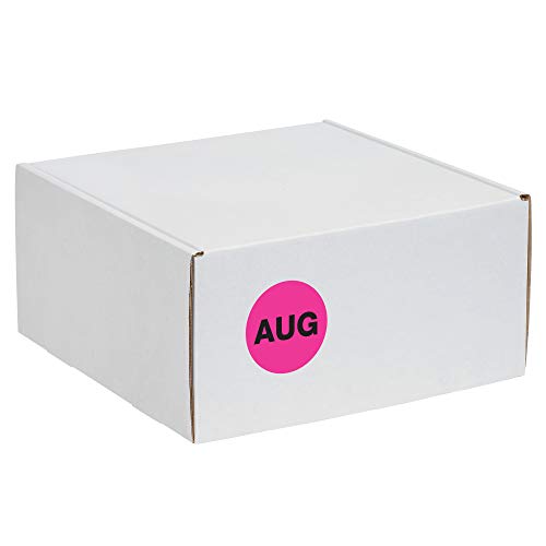 Партньорска марка PDL6744 Лента Logic за етикети Месеци на годината, август , кръг 2 , Флуоресцентно розово (опаковка от 500 броя)