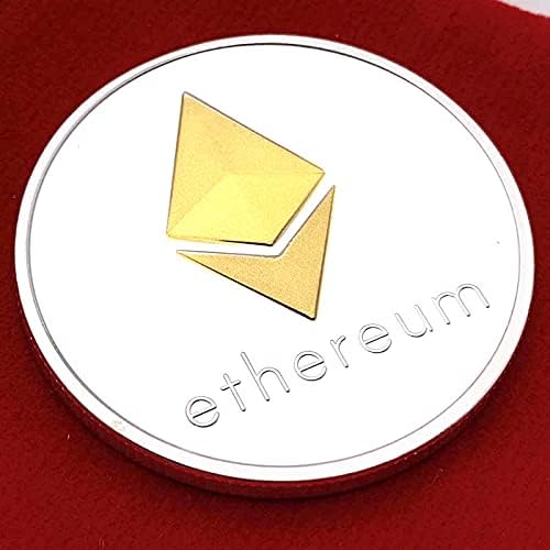 Криптовалюта Ethereum Физическа Възпоменателна монета, Монета сребърно покритие в два цвята Монета Щастливата Монета с капачка Лично са подбрани Монета