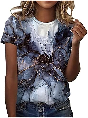 Дамски Модни Тениска С Принтом Кръгъл Отвор, Блуза, С Къс Ръкав, Модни Дамски Ризи 2023, Летни Ежедневни Блузи