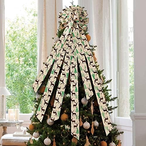 Коледно Дърво Горния Декорация Висулка Голям Лък Коледно Дърво Висулка Плат Лента На Хоризонта На Събитията Риза