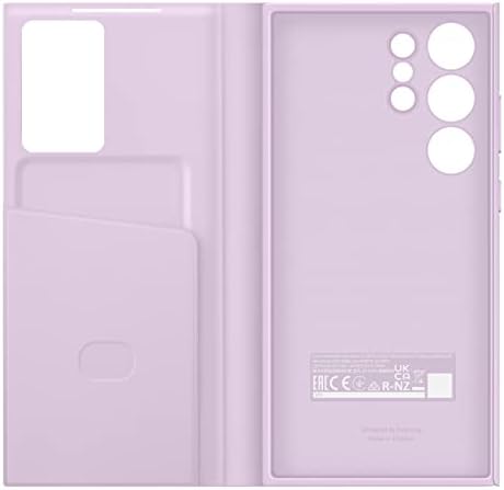 Чанта-портфейл за SAMSUNG Galaxy S23 Ultra S-View, Защитен Калъф с Отделение за карти, Прозрачен Прозорец за докосване с пръст, Версията за САЩ, EF-ZS918CVEGUS, Лавандула