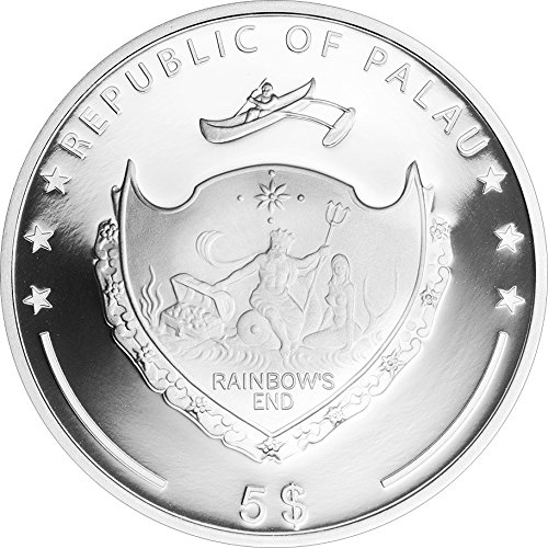 2015 Палау - Защита на морската флора и фауна - Морска дъга - 1 унция - Сребърни монети - 5 долара, без да се прибягва