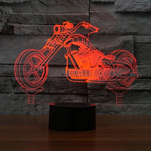 Jinnwell 3D Мотоциклет авто нощна светлина В 7 Цвята Промяна Led Настолна лампа Акрилна Плосък КОРЕМА База USB Зарядно Устройство за Декорация на Дома Играчка От Рождението на Коледни подаръци За Деца