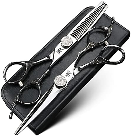 Диамантени включва ножици за коса с дърворезба по лотосу от 6-инчов стомана VG10 подходящи за семеен прически, професионално подстригване и филировочных ножици, фризьорски ножици за оформяне на косата, (2 бр.)