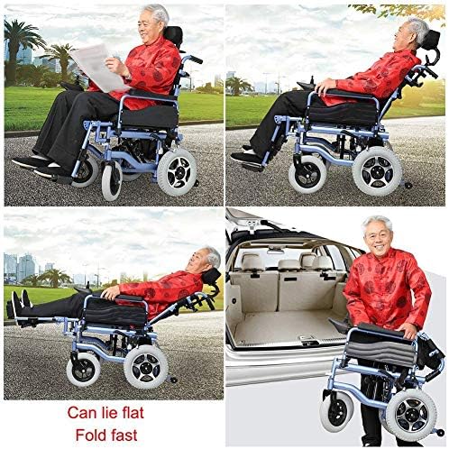 NEOCHY Модерна Преносима Инвалидна количка За възрастни хора с увреждания, Интелигентна Сгъваема Инвалидна количка с електрически люк, Регулируема Облегалка, с гръб, Откидывающаяся Четырехсекционная Регулируема Поставка