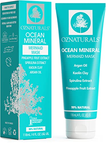 OZNATURALS Ocean Mineral Mermaid Лицето Mask - Хидратиращ Маска за лицето от пъпки и черни точки С масло от сладък бадем за жени и мъже - Овлажняващ средство за измиване на лицето и на анти-Стареене грижа за кожата