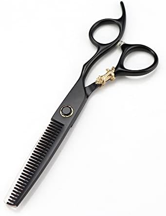 Ножица за подстригване на коса, 6-инчов професионален Японски ножици от стомана 440c със златен тигър дръжка за подстригване на коса фризьорски ножици за филировки коса (цвят: комплект)