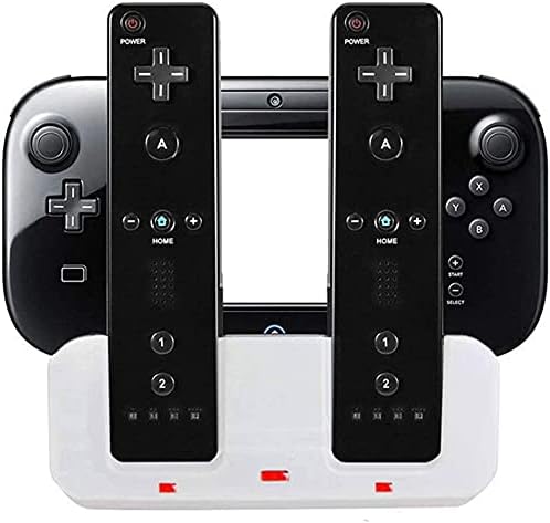 Rzzhgzq Wii Дистанционно, Зарядно Устройство 3 в 1 Зарядно Устройство, Зарядно устройство зарядно устройство за Wii U Геймпад wii u зарядно устройство ще захранване на Зарядно устройство Wii U Конзола Зарядно Устройство