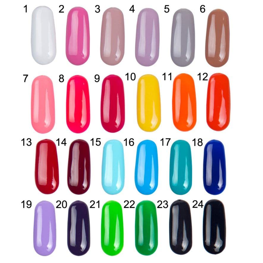 7 МЛ Гел-лак за нокти 24 Едноцветни цвят UV Гел-лак за нокти Soak Off Vernish Лак за нокти За Жени Дизайн Нокти DIY Инструмент T - (Цвят: C 03)